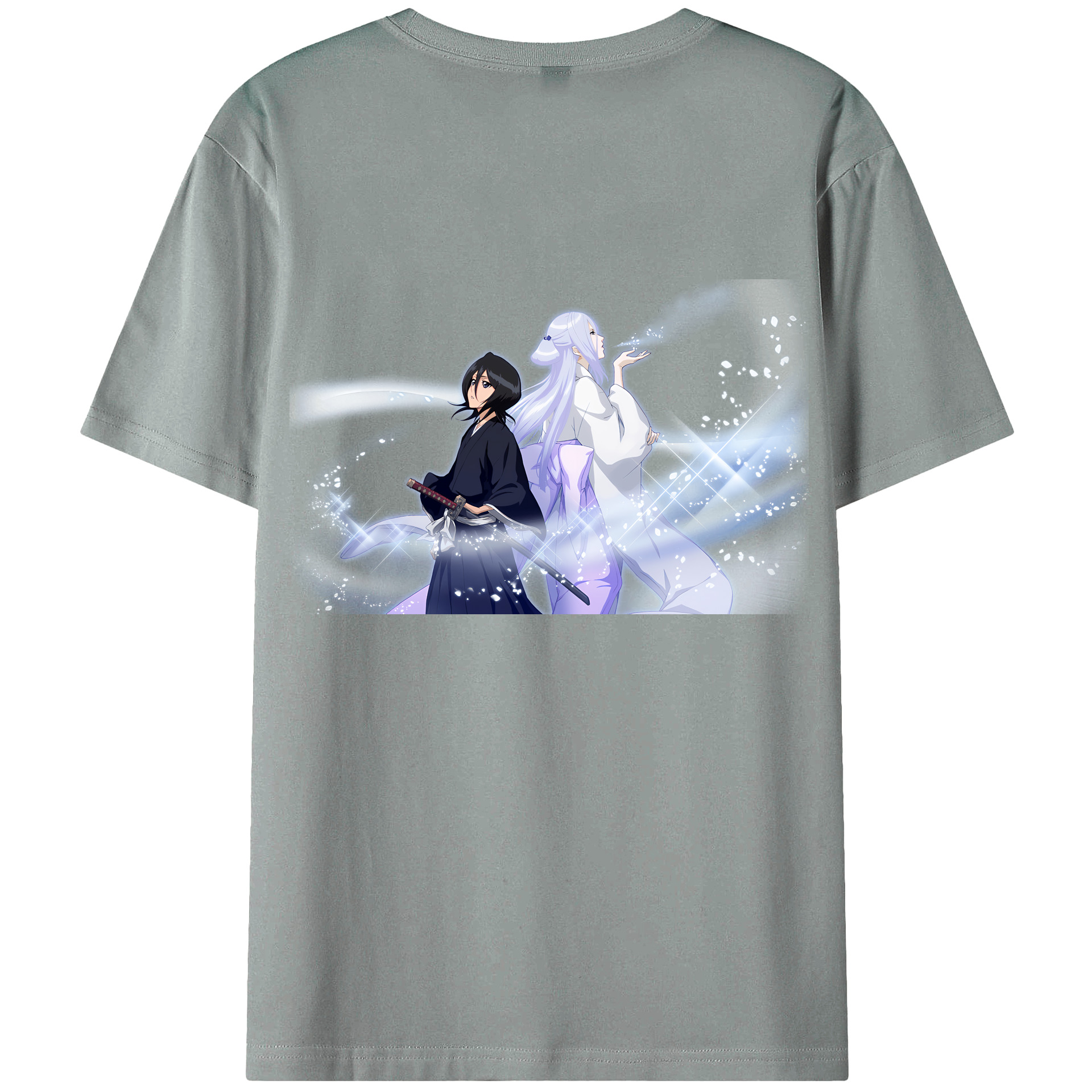 （画像用） ブリーチ 朽木ルキア BLEACH Kuchiki Rukia 綿100％ メンズ半袖Tシャツ（バックプリント） 通気性